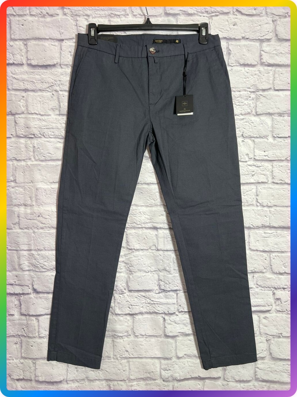 Doppelganger Roma Boutique Pants SIZE 48 Gray Stretch Slim Trousers Chino NWT